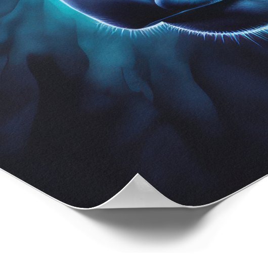 水彩絵を描の威厳のあるムース5:4 ポスター (角)