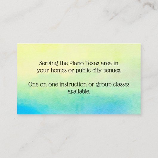 水彩絵を描インストラクター 名刺 (裏面)