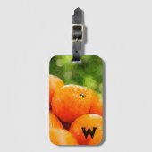 水彩絵を描オレンジ ラゲッジタグ (正面縦)