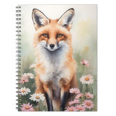 水彩絵を描キツネデイジー花 ノートブック (正面)