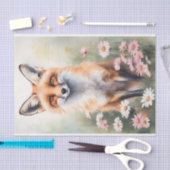 水彩絵を描キツネデイジー花 薄葉紙 (クラフト)