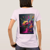 水彩絵を描デザイン女子Tシャツ Tシャツ (裏面)