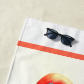 水彩絵を描フラミンゴ ビーチタオル (インサイチュ)