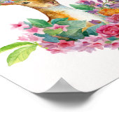 水彩絵を描フローラベビー鹿ベビー子供部屋 ポスター (角)