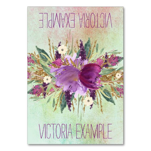 水彩絵を描フローラ テーブルナンバー (正面)