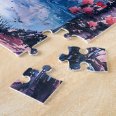 水彩絵を描山中国の桜 ジグソーパズル (側面)