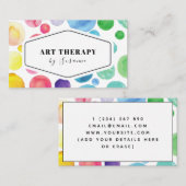 水彩絵を描水玉模様アートセラピーセラピスト 名刺 (正面/裏面)