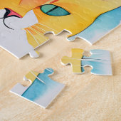 水彩絵を描猫カラフルコラージュ ジグソーパズル (側面)