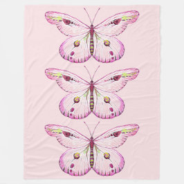 水彩絵を描蝶2 フリースブランケット