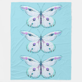 水彩絵を描蝶3 フリースブランケット