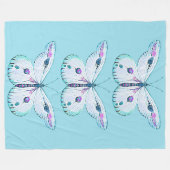 水彩絵を描蝶3 フリースブランケット (正面(横))