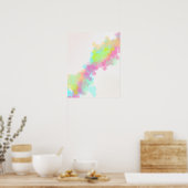 水彩絵を描（ばちゃばちゃ）跳ねるカラフルレインボー ポスター (キッチン)