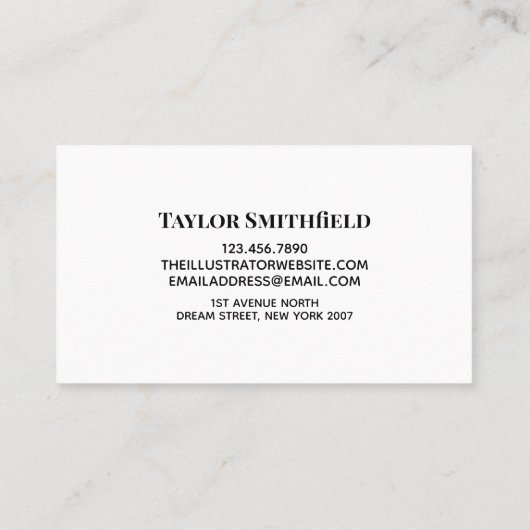 水彩絵を描(ばちゃばちゃ)跳ねる名刺 名刺 (裏面)