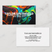 水彩絵を描(ばちゃばちゃ)跳ねる名刺 名刺 (正面/裏面)