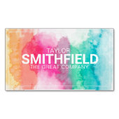 水彩絵を描(ばちゃばちゃ)跳ねる幾何 マグネット名刺 (正面)