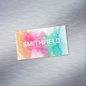 水彩絵を描（ばちゃばちゃ）跳ねる幾何 マグネット名刺 (インサイチュ)