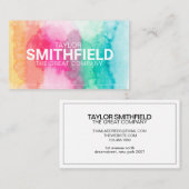 水彩絵を描(ばちゃばちゃ)跳ねる幾何 名刺 (正面/裏面)