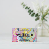 水彩絵を描(ばちゃばちゃ)跳ねる色トレンディー 名刺 (スタンド正面)