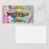 水彩絵を描(ばちゃばちゃ)跳ねる色トレンディー 名刺 (正面/裏面)