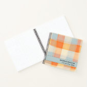 水彩絵具オレンジクリームブルーモノグラム ノートブック (内部)
