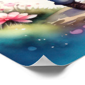 水彩絵画かわいいチビ（小さくかわいく書いた感じ）オスIII ポスター (角)