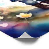 水彩絵画かわいいチビ（小さくかわいく書いた感じ）オスIV ポスター (角)