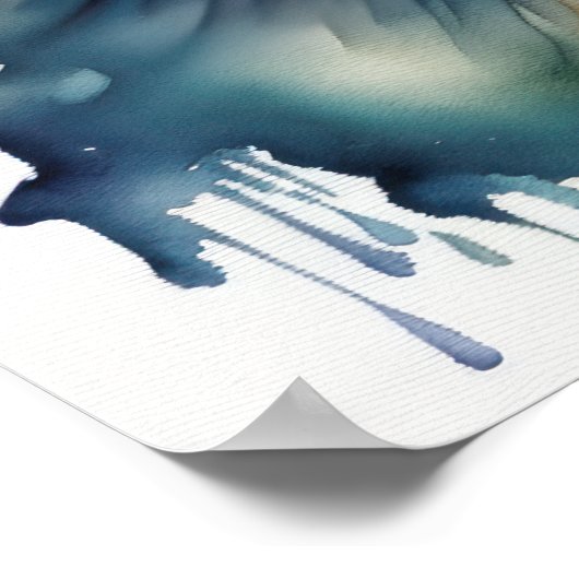 水彩絵画のベネチアンマスクII ポスター (角)