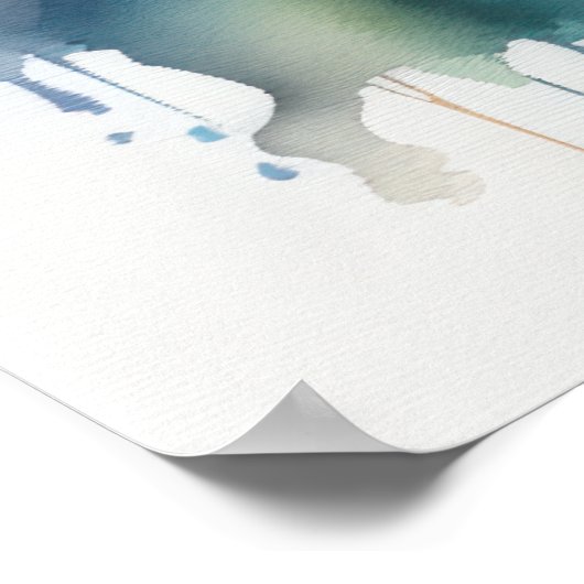 水彩絵画のベネチアンマスクIII ポスター (角)