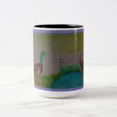 水彩絵画の池バディ ツートーンマグカップ (中央)