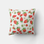 水彩絵画の継ぎ目無しイチゴ クッション (裏面)