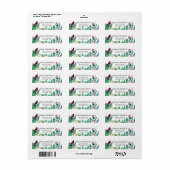 水彩絵画の花 ラベル (フルシート)