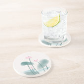 水彩絵画の蓮フローラ コースター (側面)