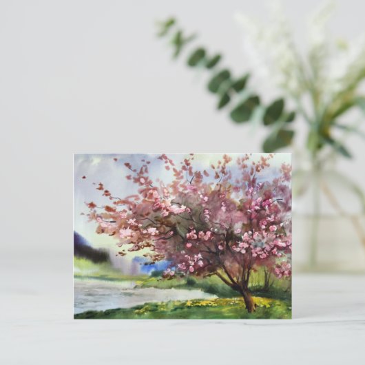 水彩絵画の風景 ポストカード (スタンド正面)