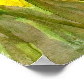 水彩絵画の黄色い花アート水仙 ポスター (角)