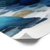 水彩絵画サンゴ礁 ポスター (角)