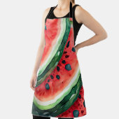 水彩絵画スイカ エプロン (インサイチュ)