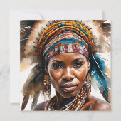 水彩絵画セット、超現実的キャラクター サンキューカード (正面)