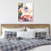 水彩絵画ファンタジー戦デモンズユニコーン キャンバスプリント (インサイチュ (寝室))