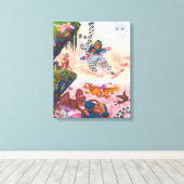 水彩絵画ファンタジー戦デモンズユニコーン キャンバスプリント (インサイチュ (ウッドフロア))
