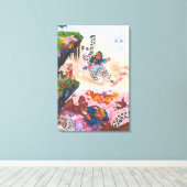 水彩絵画ファンタジー戦デモンズユニコーン キャンバスプリント (インサイチュ (ウッドフロア))