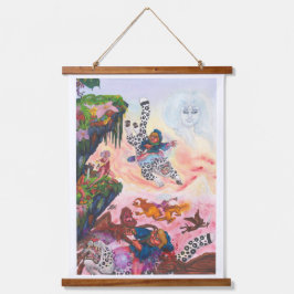 水彩絵画ファンタジー戦デモンズユニコーン 吊り下げ型タペストリー