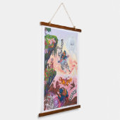水彩絵画ファンタジー戦デモンズユニコーン 吊り下げ型タペストリー (傾斜あり)