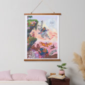 水彩絵画ファンタジー戦デモンズユニコーン 吊り下げ型タペストリー (寝室)