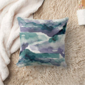 水彩絵画絞り染めブルーパープル クッション (ブランケット)