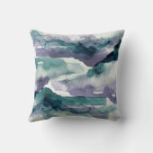 水彩絵画絞り染めブルーパープル クッション (裏面)