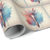 水彩絵筆と花 ラッピングペーパー (ロールコーナー)