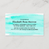 水彩絵筆の誕生日パーティーチケット 名刺 (裏面)