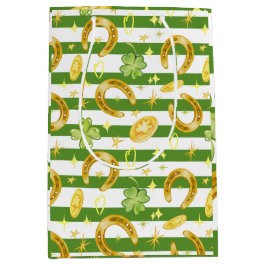 水彩継ぎ目なし柄かわいいSt patricks day ミディアムペーパーバッグ