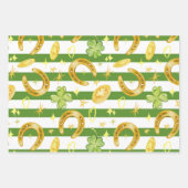 水彩継ぎ目なし柄かわいいSt patricks day ラッピングペーパーシート (正面)