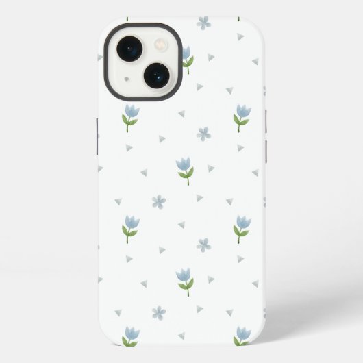 水彩継ぎ目なし模様花 iPhoneケース (裏面)